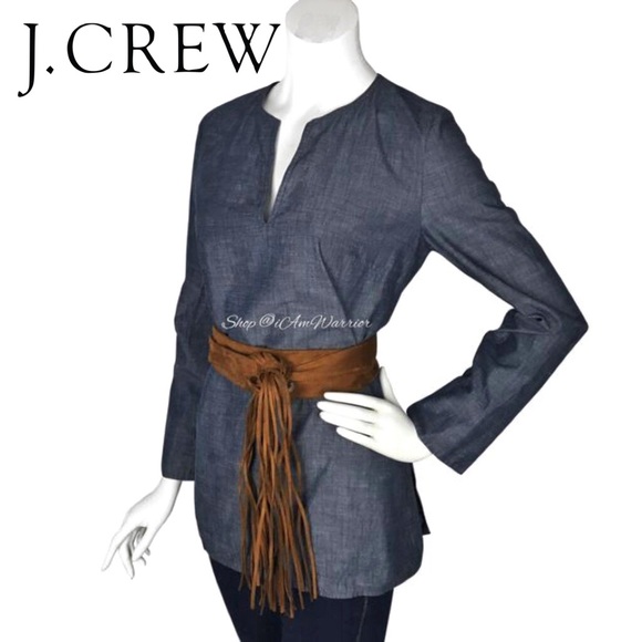 J. Crew Tops - J. Crew denim chambray notched neckline tunic